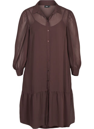 Langarm Kleid mit Knopfverschluss, Fudge, Packshot image number 0