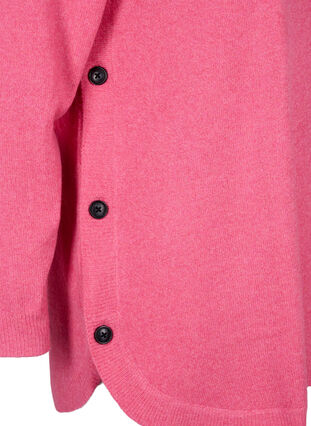 Gestricker Pullover in melierter Optik mit Knopfdetails, Hot Pink White Mel., Packshot image number 3