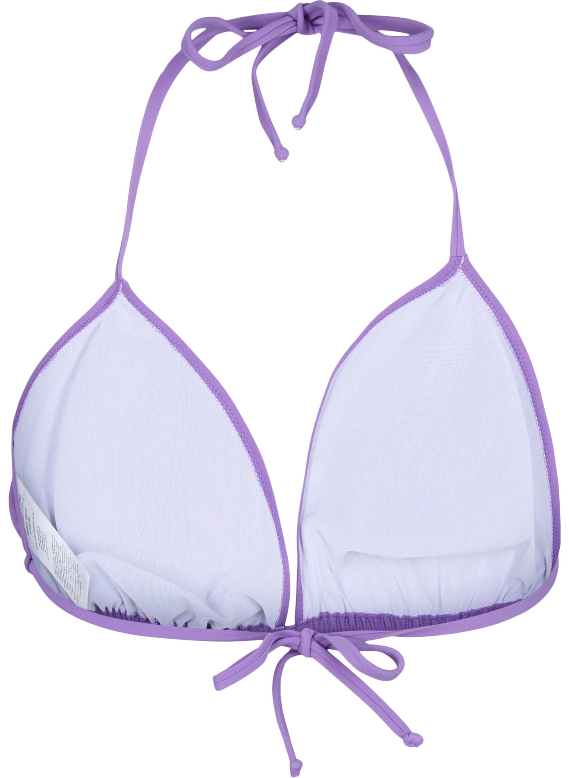 ZizziEinfarbiges Triangel-Bikinioberteil, Lila, Packshot image number 1