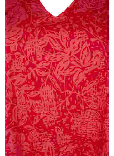 Bluse mit V-Ausschnitt und Smok, Ribbon Red AOP, Packshot image number 2