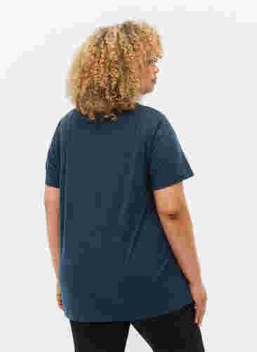 Melange Trainings-T-Shirt mit Rundhalsausschnitt, Night Sky Mel., Model image number 1