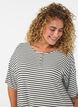 Gestreiftes Nachthemd aus Viskosejersey, Vanille, Model image number 3