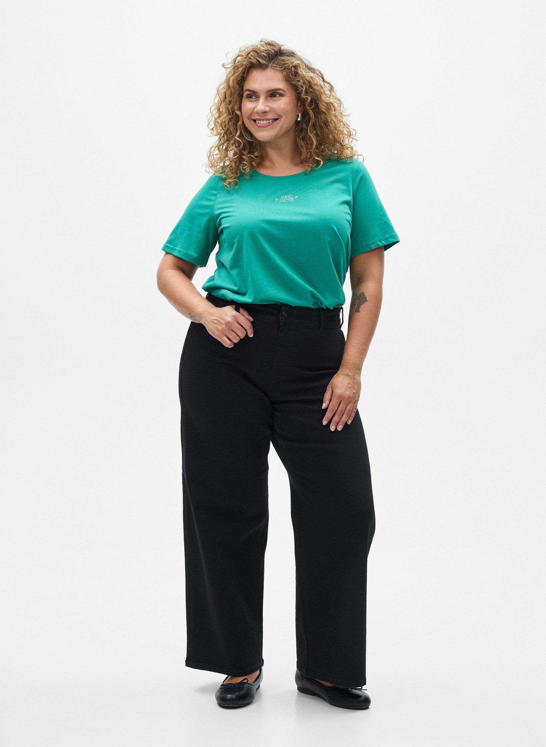 ZizziFLASH - T-Shirt mit Print, Gr&uuml;n, Model image number 1