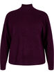 Gestrickte Wollbluse mit hohem Kragen, Potent Purple Mel., Packshot image number 0