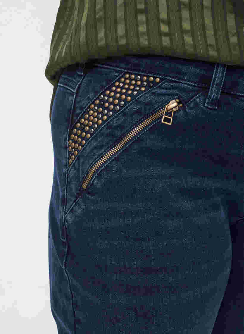 Slim Fit Emily Jeans mit Nieten, Dark blue, Model image number 2