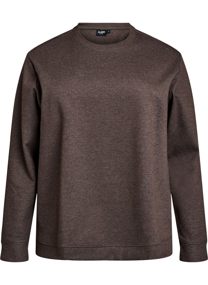 Sweatshirt mit Rundhalsausschnitt, Braun, Packshot image number 0