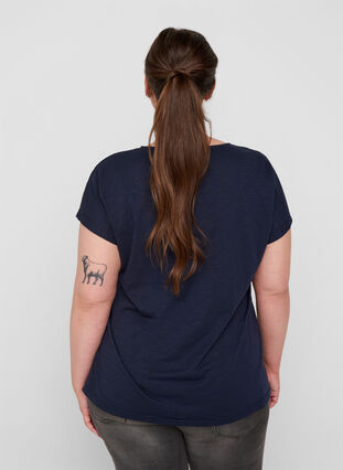 T-Shirt aus Baumwolle mit Printdetails, Night Sky FLOWER, Model image number 1