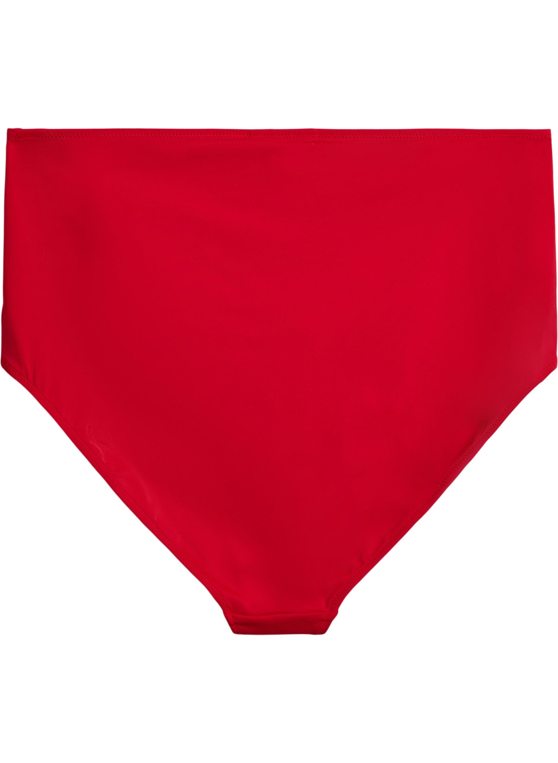 ZizziBikini-Unterteile mit hoher Taille, Rot, Packshot image number 1