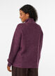 Strickpullover mit hohem Kragen und Rei&szlig;verschluss, Lila, Model image number 2