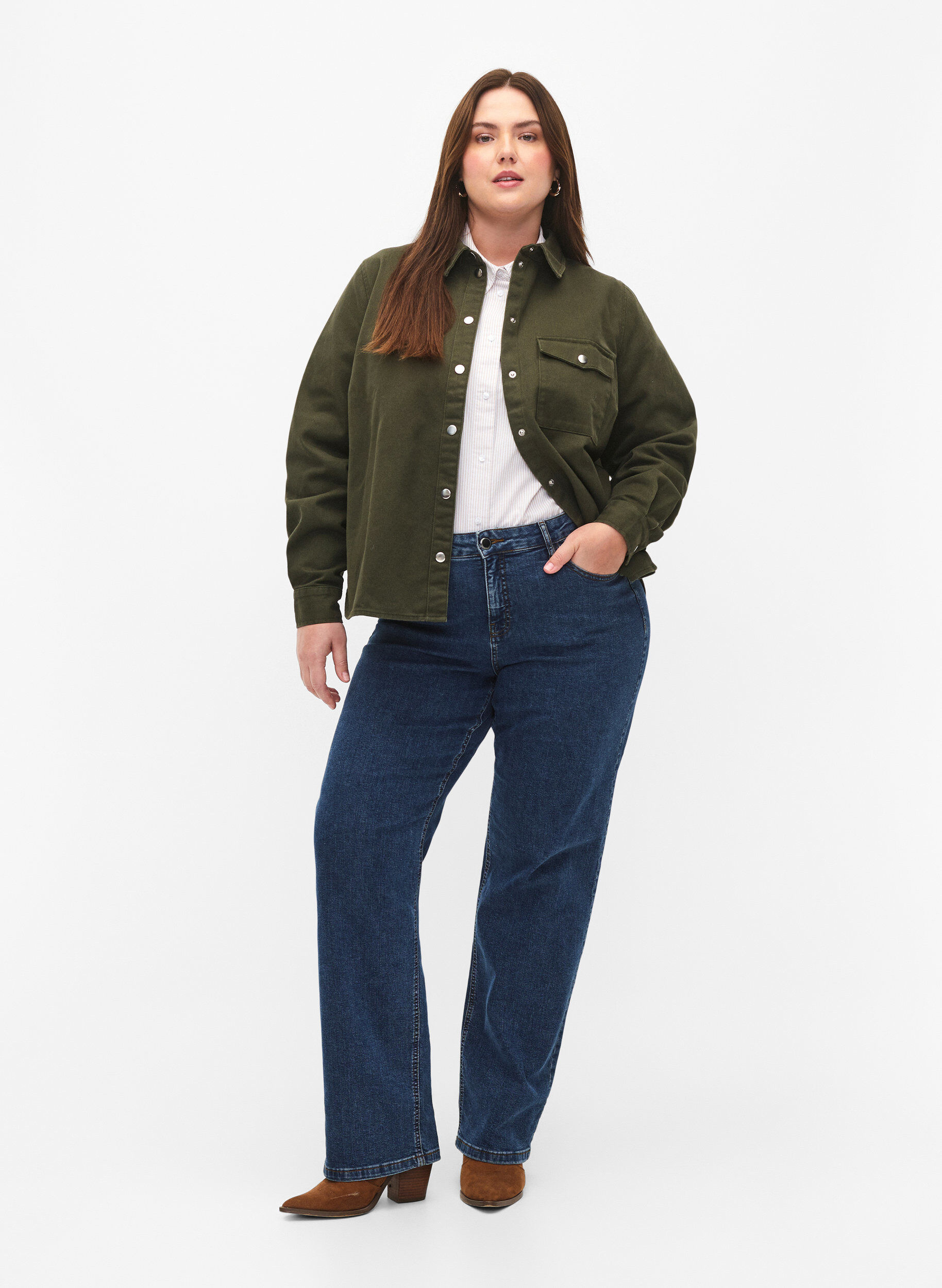 ZizziCanvas-Jacke mit Kn&ouml;pfen, Forest Night, Model image number 2