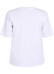 Bluse aus geripptem Jersey mit kurzen &Auml;rmeln, Wei&szlig;, Packshot image number 1