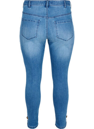 Cropped Amy Jeans mit Perlendetail, Blue denim, Packshot image number 1