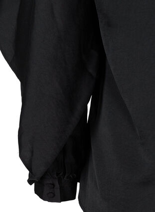 Langarm Bluse mit Rundhalsausschnitt, Black, Packshot image number 3