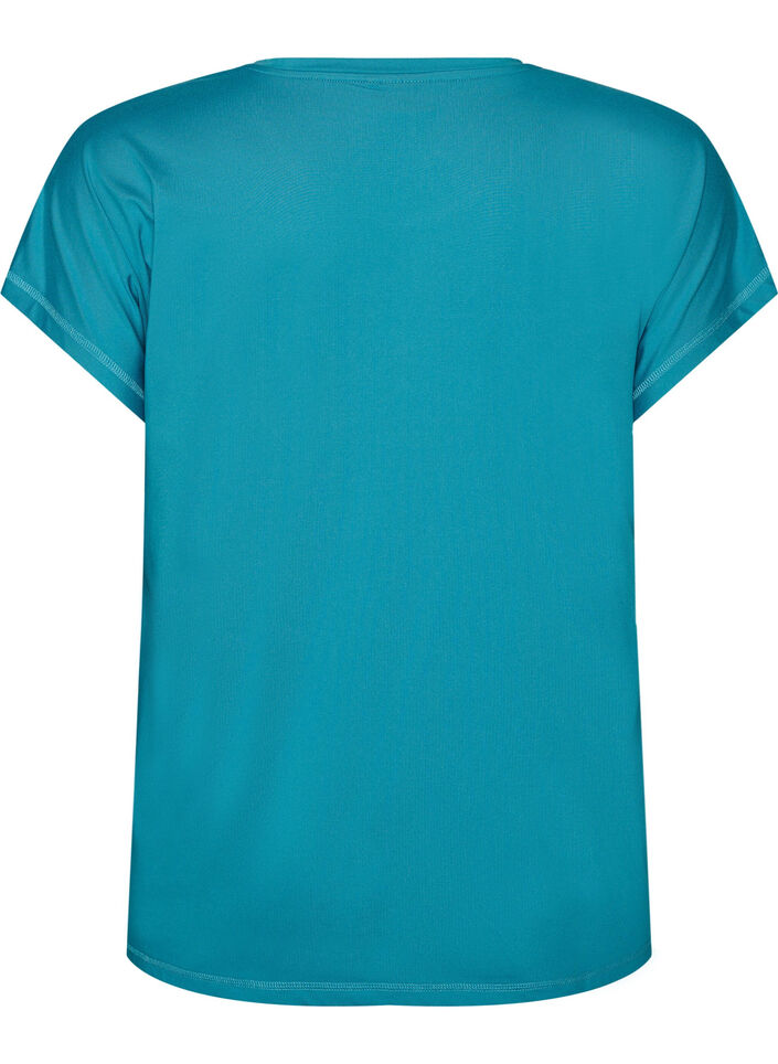 Einfarbiges Trainings-T-Shirt, Petrol, Packshot image number 1