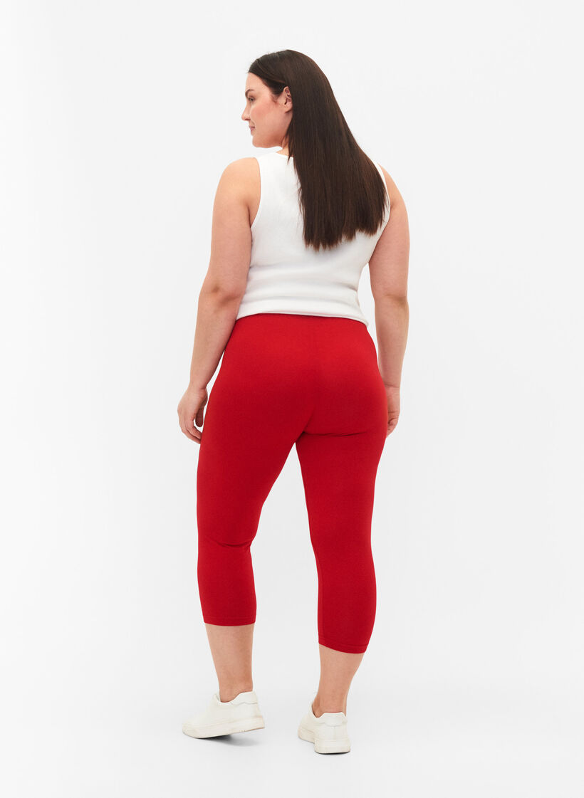 Basic 3/4-Leggings aus Viskose, Rot, Model image number 2