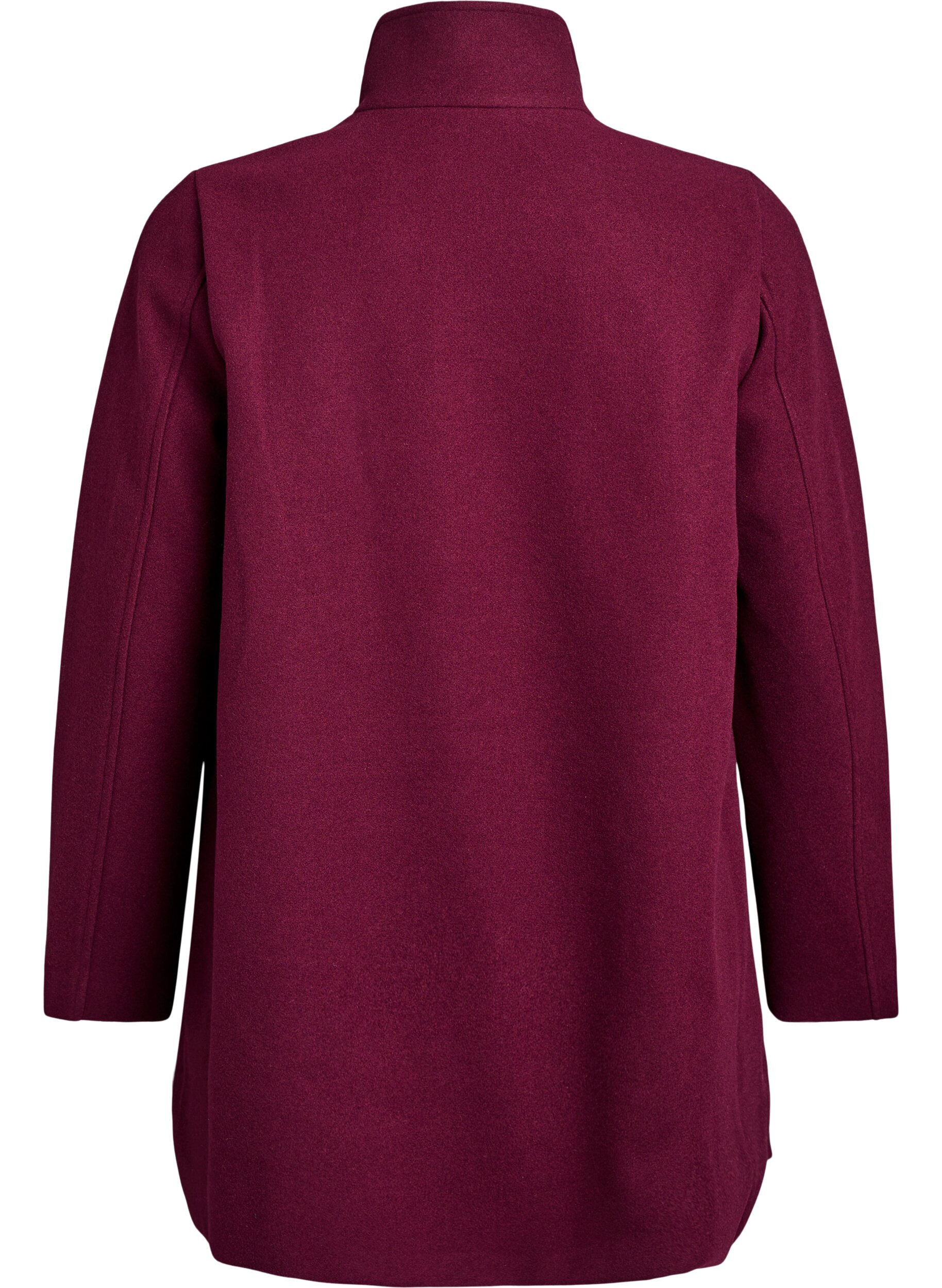 ZizziKurzmantel in A-Linie, Dunkles Bordeaux, Packshot image number 1