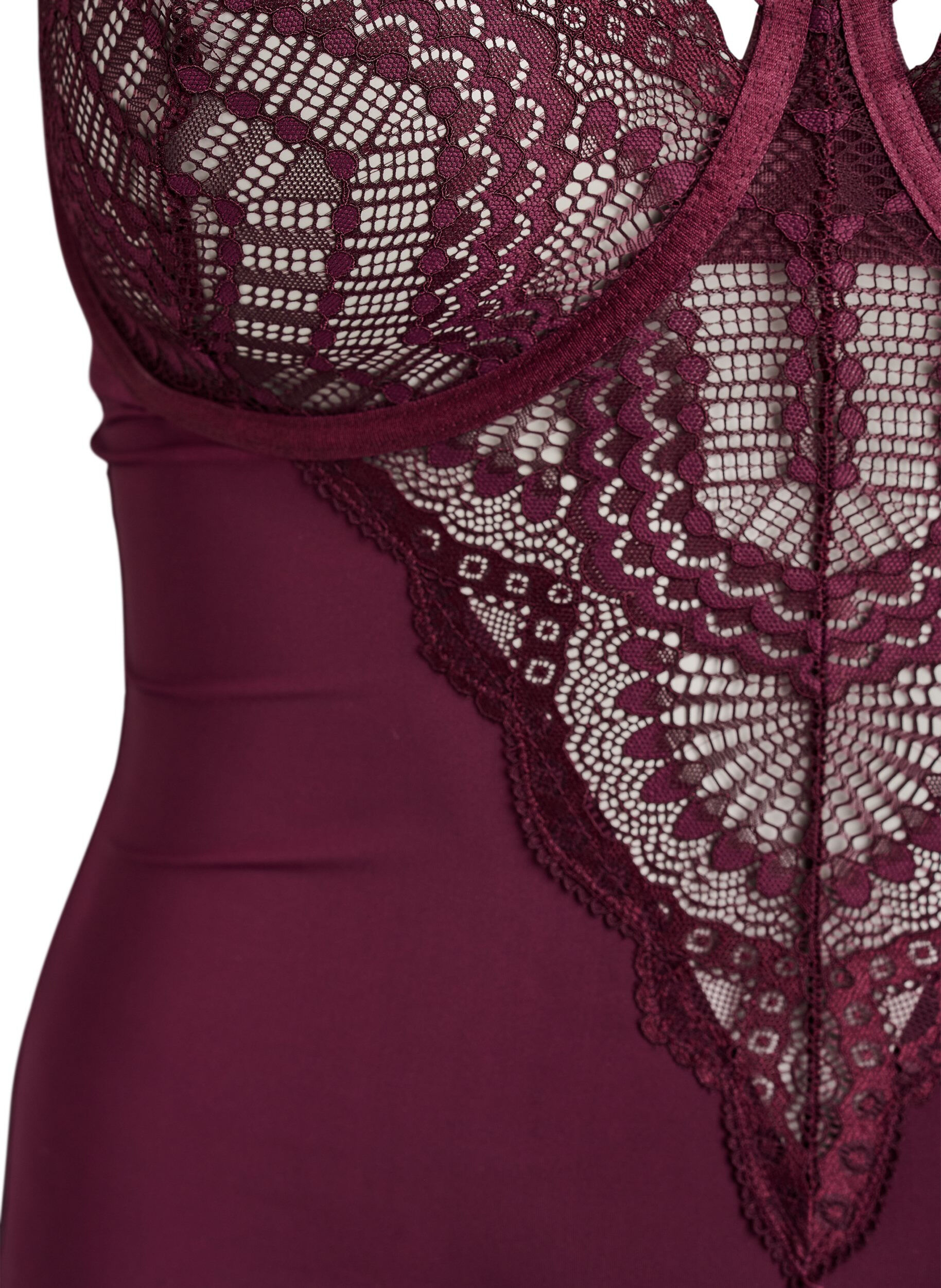 ZizziB&uuml;gel-Spitzenbody mit Tr&auml;gerdetails, Rot, Packshot image number 2