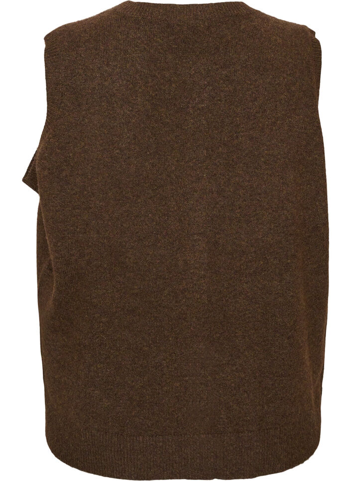 Strickweste mit dekorativen Kn&ouml;pfen, Braun, Packshot image number 1