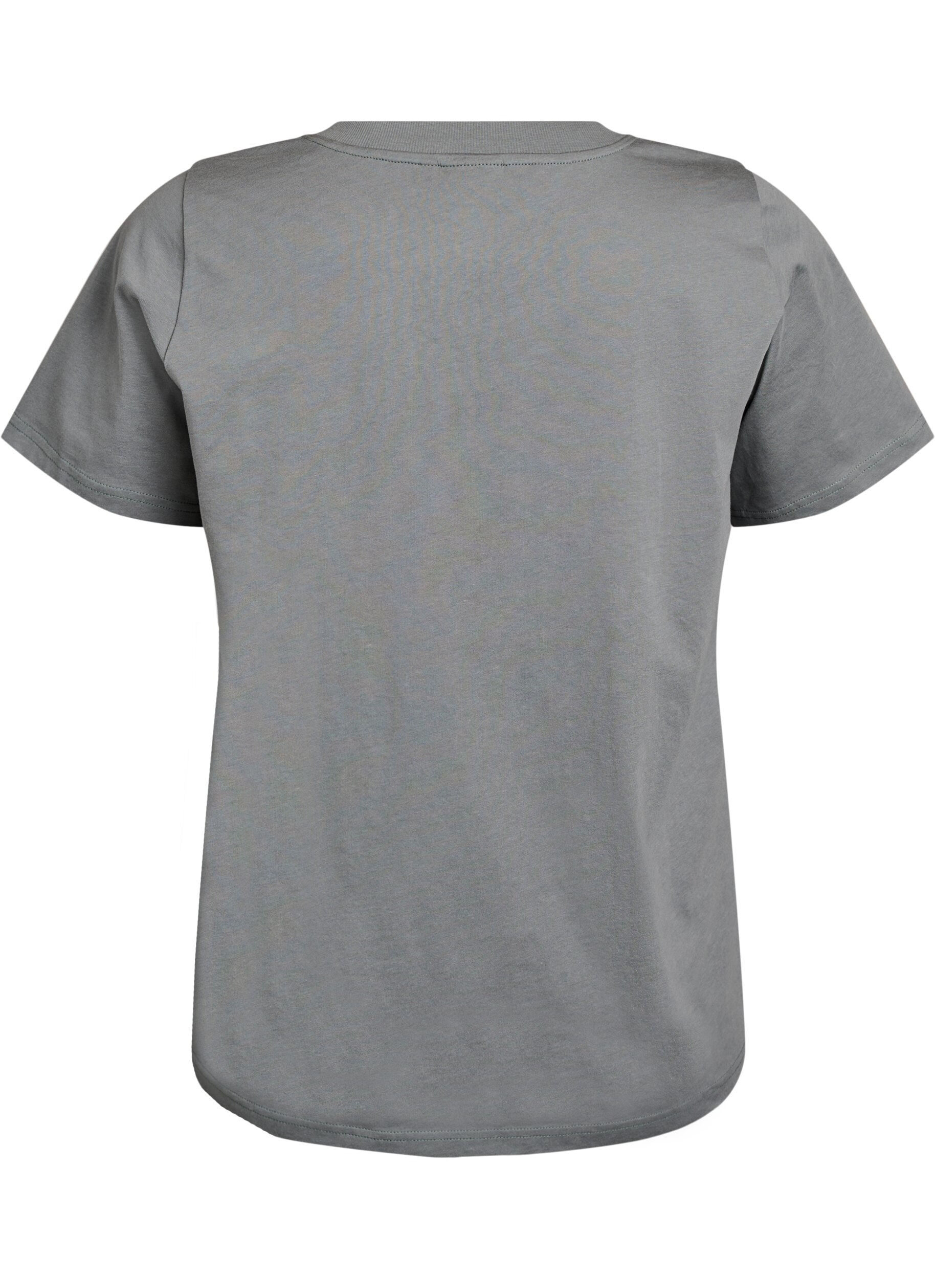ZizziEinfaches T-Shirt aus Baumwolle mit V-Ausschnitt., Gr&uuml;n, Packshot image number 1