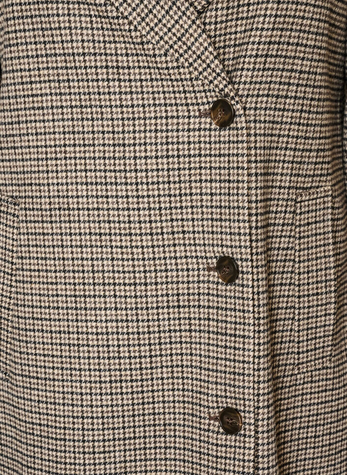 Mittellanger karierter Mantel, Braun, Packshot image number 2