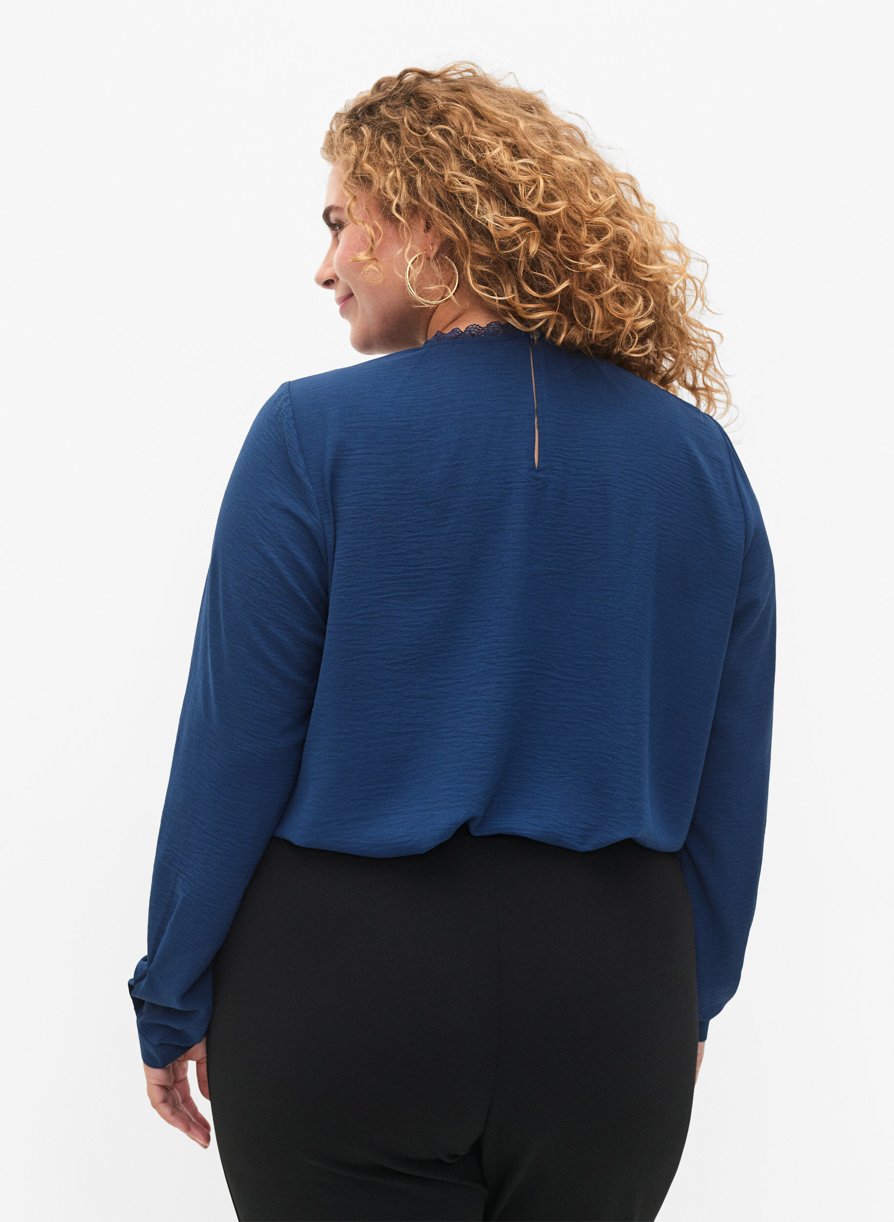 ZizziLang&auml;rmelige Bluse mit Spitzendetail, Titan, Model image number 1