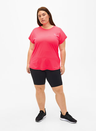 Kurzärmeliges Trainings-T-Shirt, Neon Diva Pink, Model image number 2