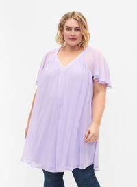 Lockeres Kleid mit kurzen Ärmeln, Purple Heather, Model