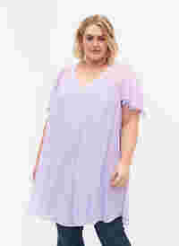 Lockeres Kleid mit kurzen Ärmeln, Purple Heather, Model