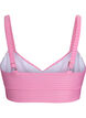 Bikini Top mit Streifenstruktur und Criss-Cross, Pink, Packshot image number 1