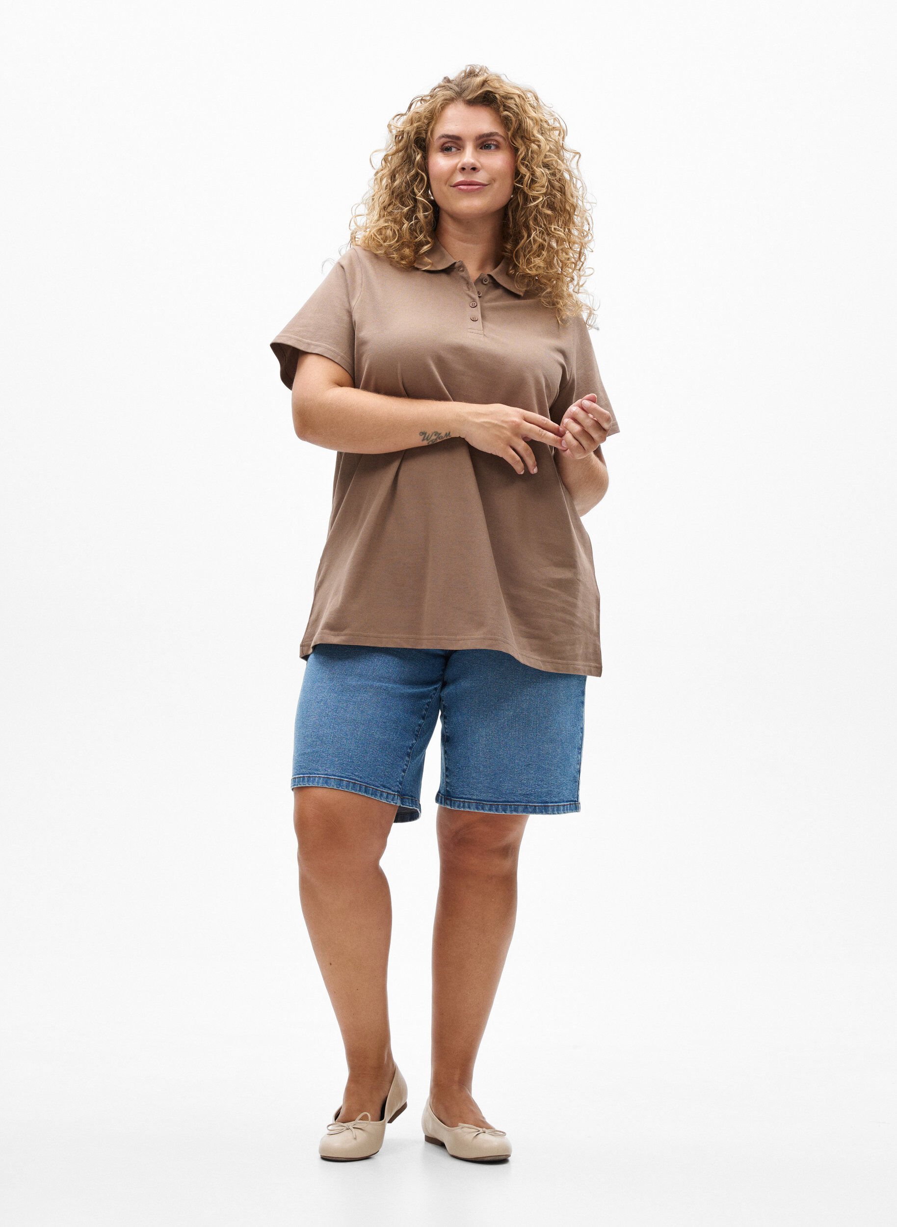 ZizziFLASH - Poloshirt mit kurzen &Auml;rmeln, Braun, Model image number 1