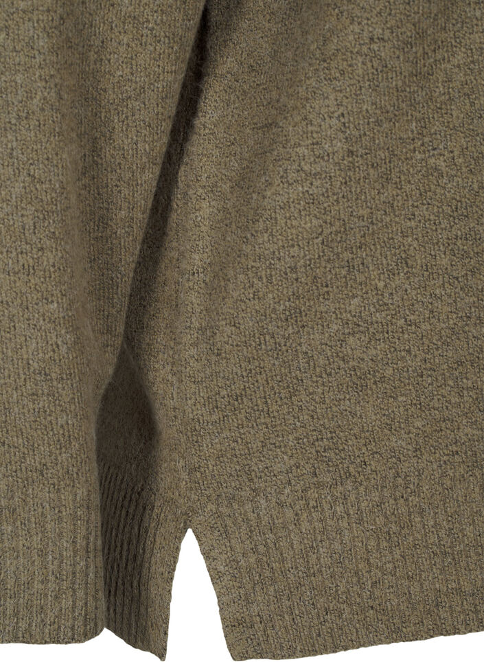  Strickbluse mit V-Ausschnitt, Dusky G. Black Mel., Packshot image number 3