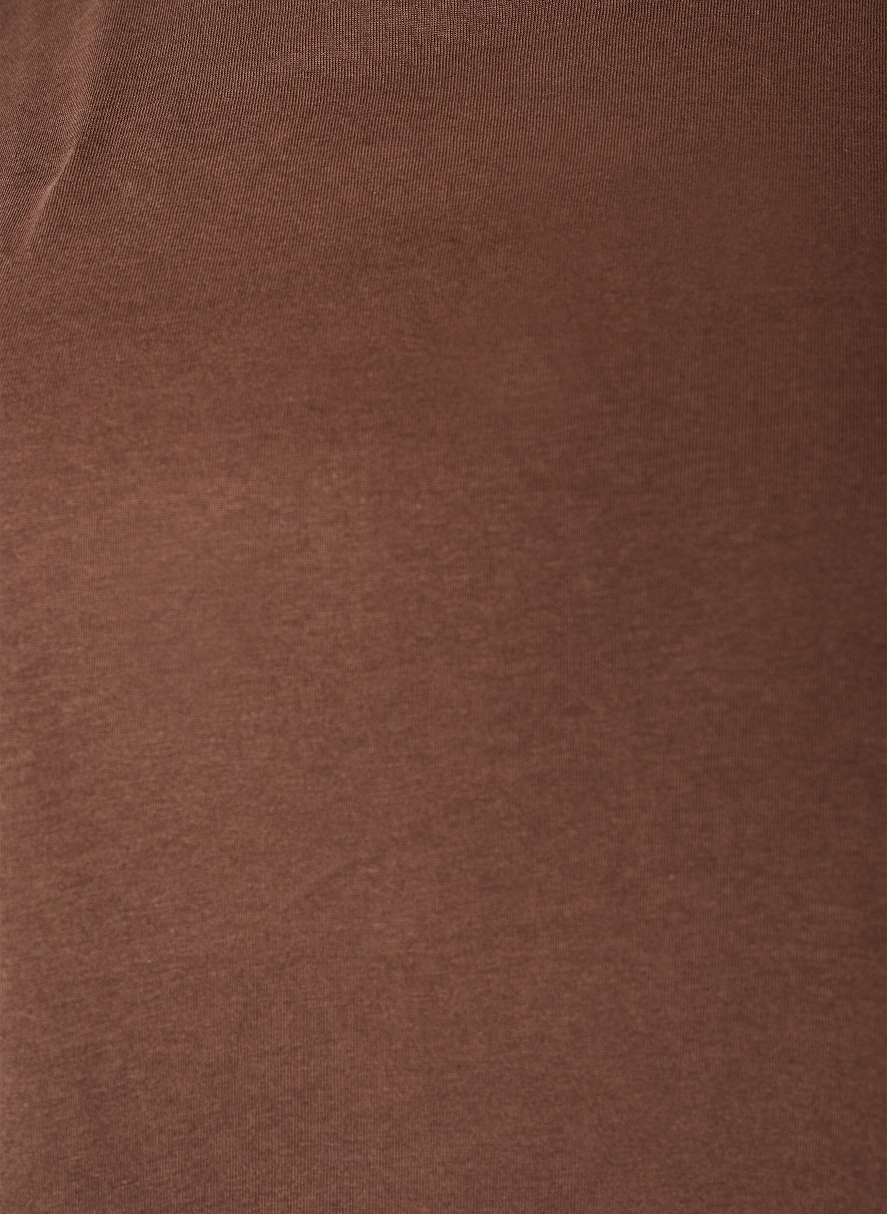 ZizziT-Shirt mit asymmetrischem Spitzensaum, Braun, Packshot image number 2