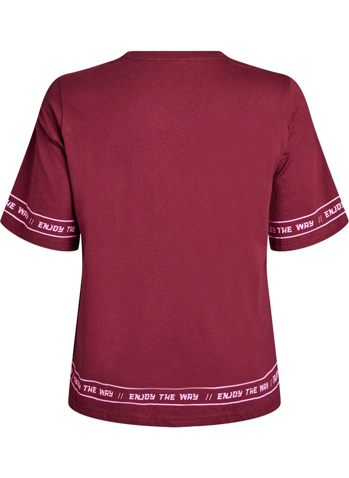 Oversize-Shirt mit sportlichem Print, Dunkles Bordeaux, Packshot image number 1