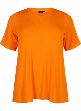 T-Shirt aus Viskose mit Rippstruktur, Exuberance, Packshot image number 0