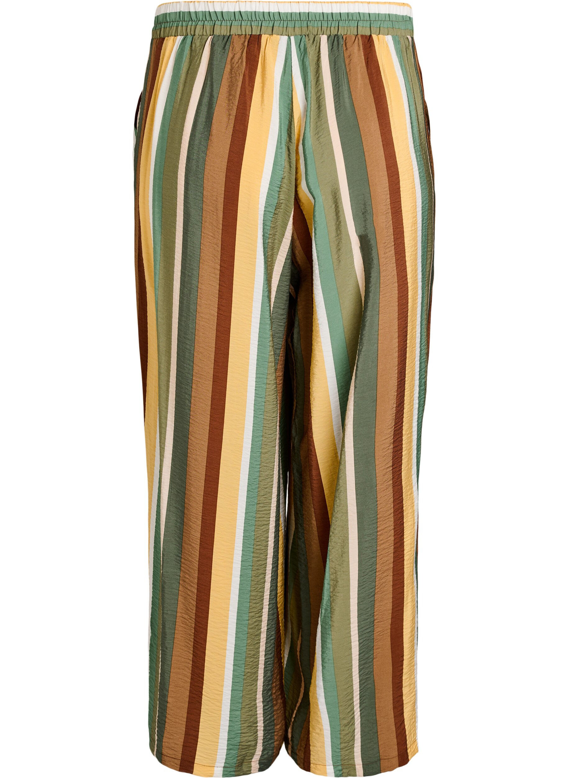 ZizziLockere Hose aus Viskose mit Streifen, Braun, Packshot image number 1
