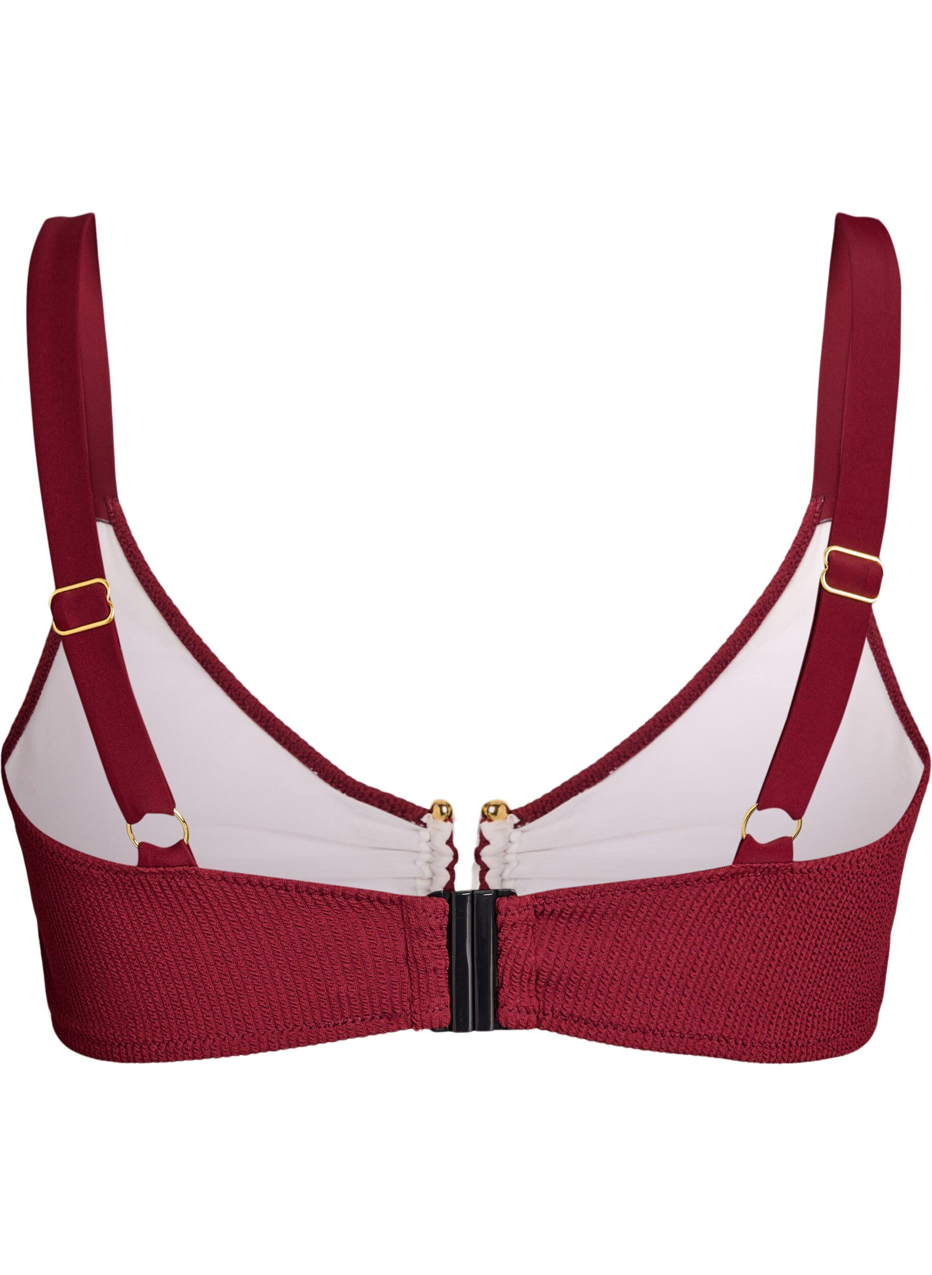 ZizziStrukturiertes Bikini Top mit Golddetail, Rot, Packshot image number 1