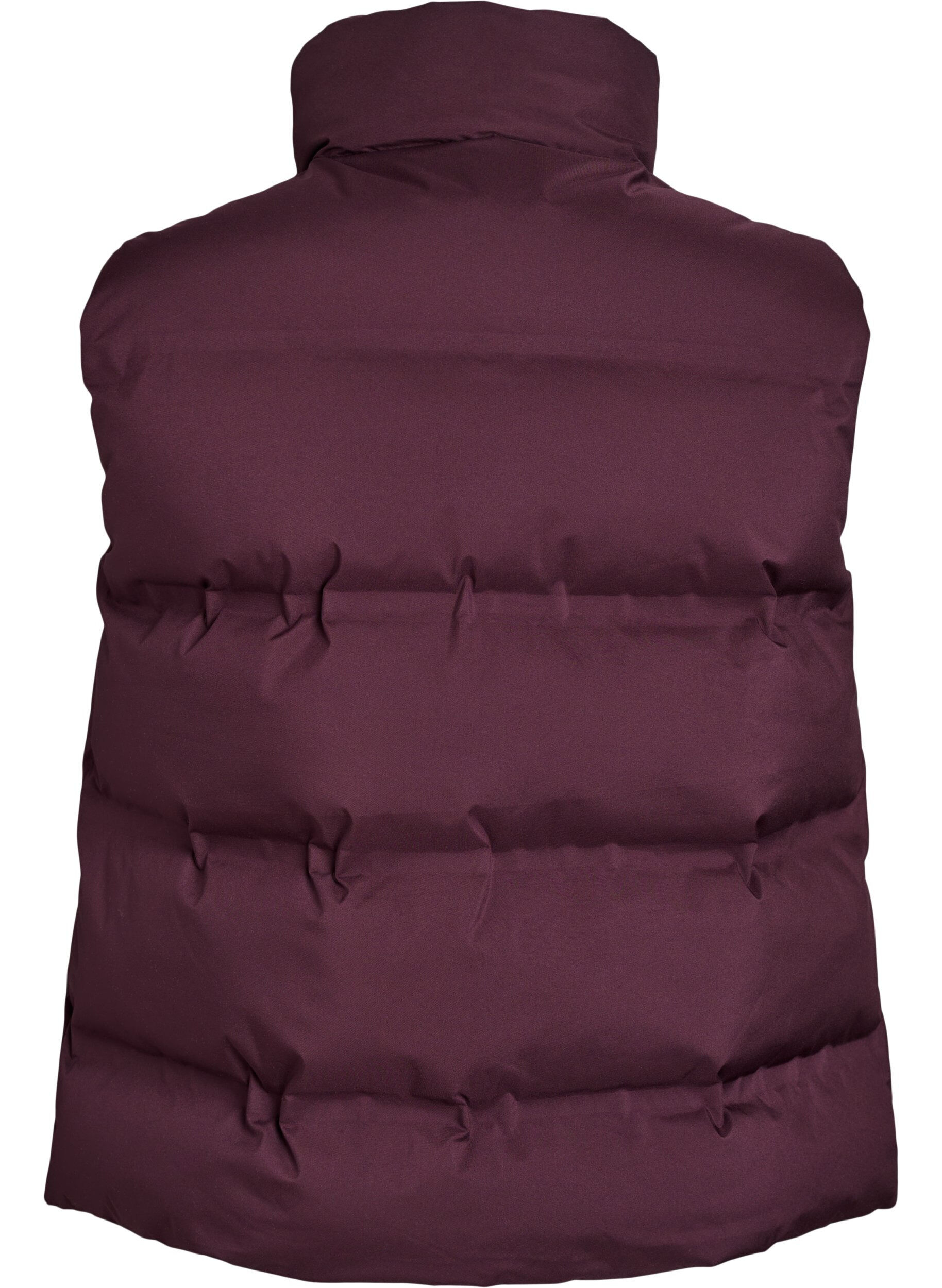 ZizziKurze Steppweste mit hohem Kragen, Dunkles Bordeaux, Packshot image number 1