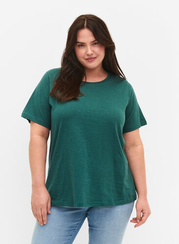 2er-Pack basic T-Shirts aus Baumwolle, Mallard Green/Black, Model image number 0