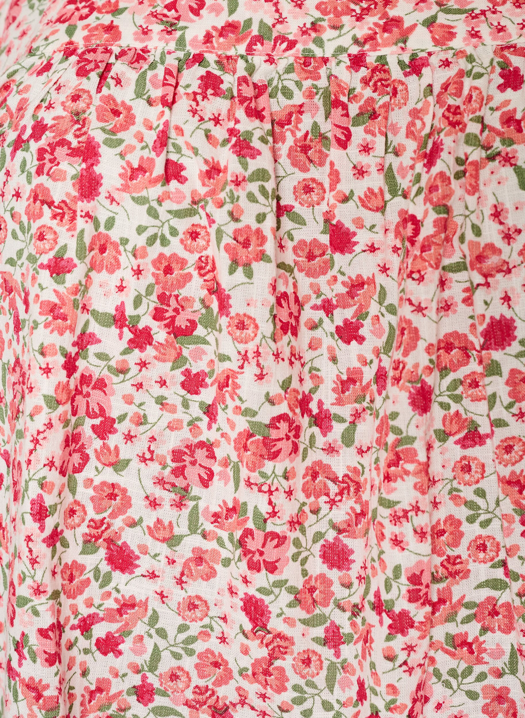 ZizziBaumwollbluse mit eckigem Ausschnitt, Rot, Packshot image number 2
