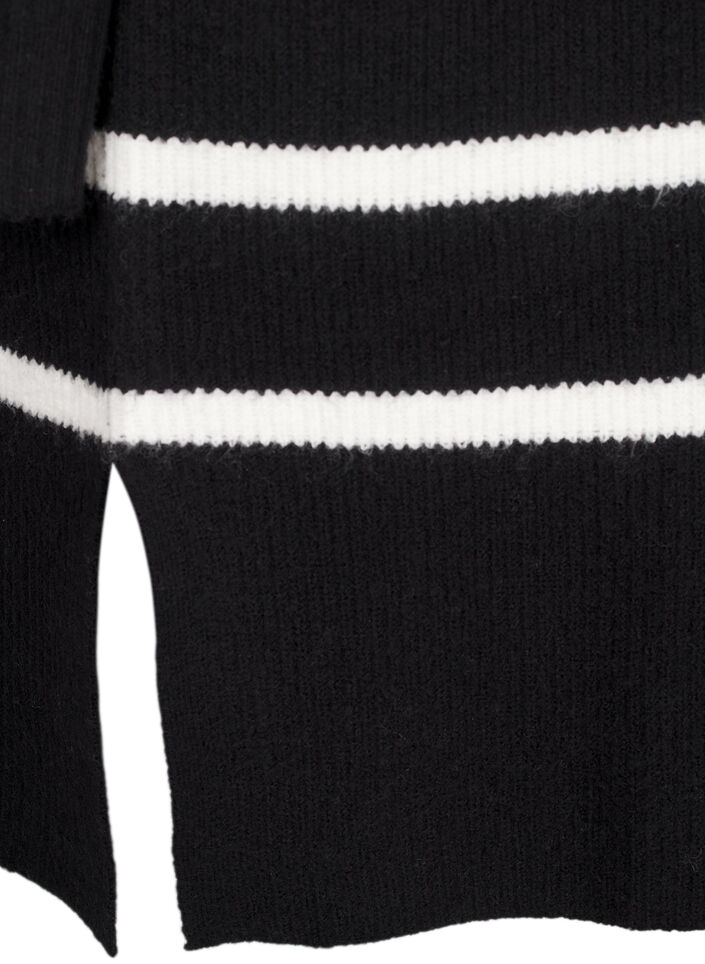 Strickkleid mit langen Ärmeln und Streifen, Black Cloud D. Comb, Packshot image number 3