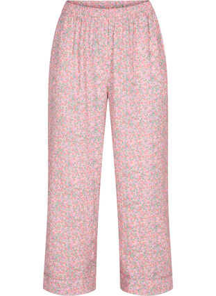 Pyjamahose aus Baumwolle mit Blumenmuster, Powder Pink, Packshot image number 0