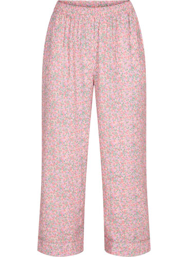 Pyjamahose aus Baumwolle mit Blumenmuster, Powder Pink, Packshot image number 0