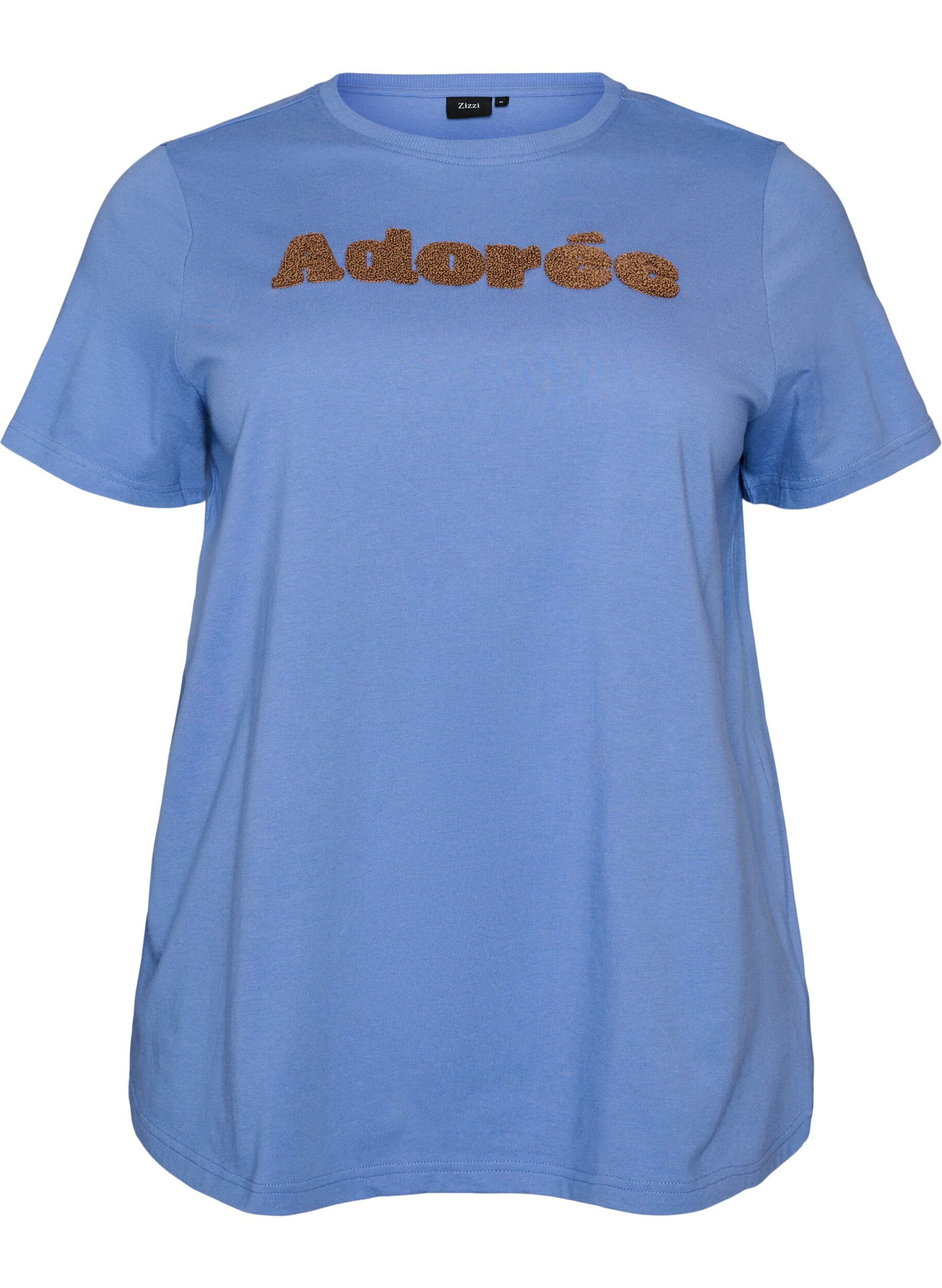 ZizziT-Shirt aus Bio-Baumwolle mit Frontprint, Blau, Packshot image number 0