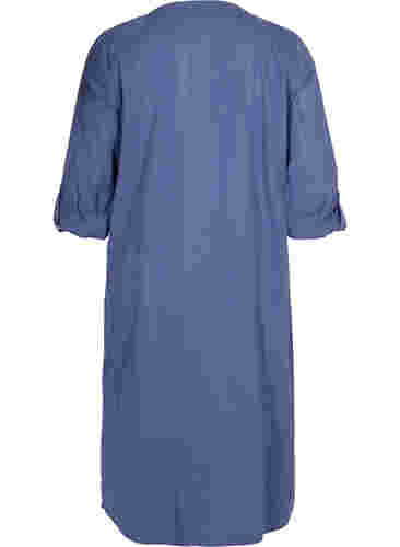 Hemdkleid aus Baumwolle mit 3/4-Ärmeln, Nightshadow Blue, Packshot image number 1