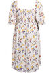 Gebl&uuml;mtes Midikleid aus Viskose mit Smok, Wei&szlig;, Packshot image number 1