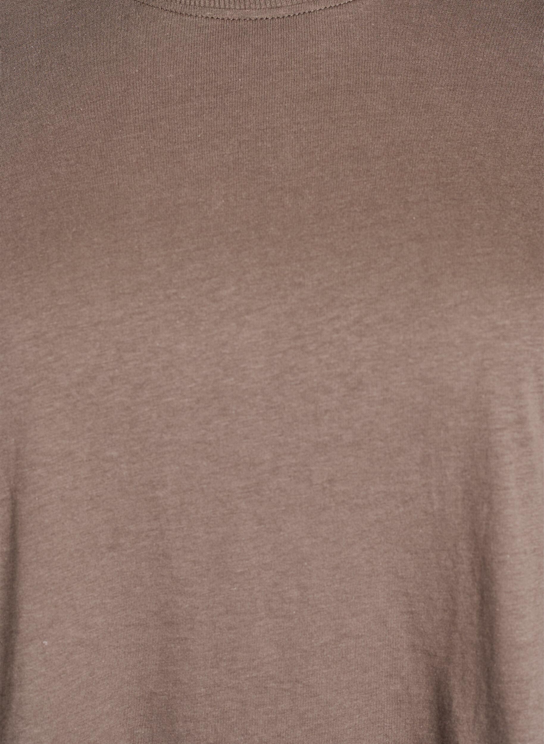 ZizziBasic T-Shirt aus Baumwolle mit Rundhalsausschnitt, Braun, Packshot image number 2