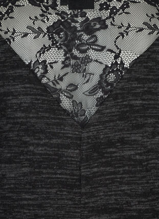 Langarm Bluse mit Spitze, Dark Grey Melange, Packshot image number 2