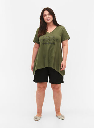 Baumwoll-T-Shirt mit kurzen Ärmeln, Thyme PRESENT, Model image number 2