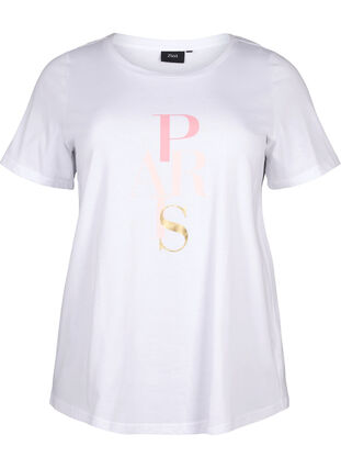 Baumwoll-T-Shirt mit Textaufdruck, B. White w. Paris, Packshot image number 0