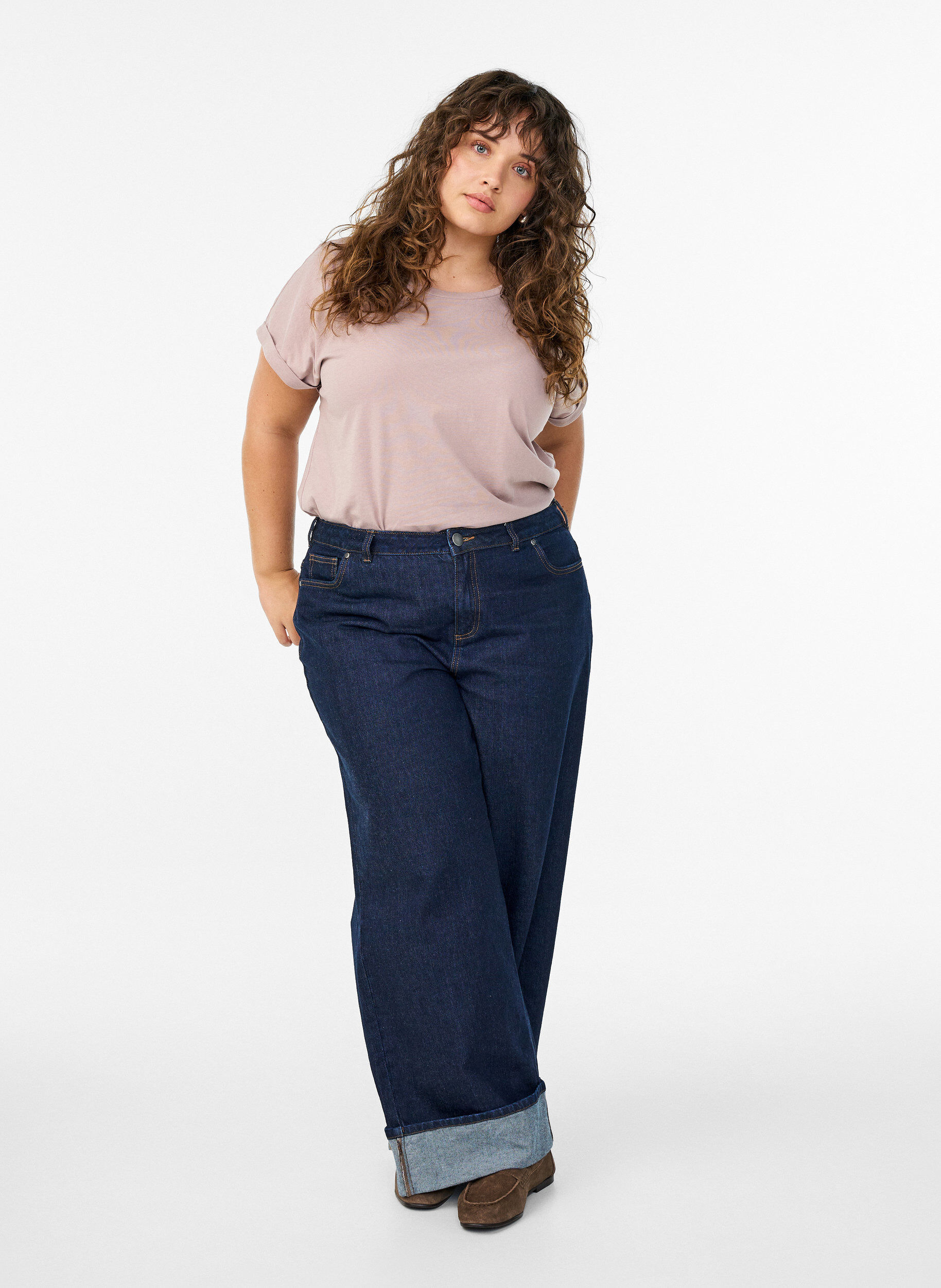 ZizziT-Shirt aus Baumwollmischung mit kurzen &Auml;rmeln, Rot, Model image number 1